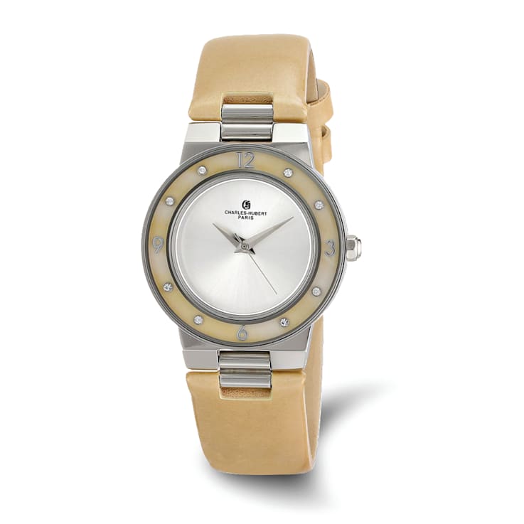 Ladies Charles Hubert Stainless Beige Mother of Pearl 32mm Watch