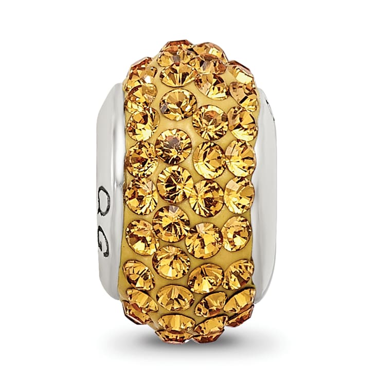 Sterling Silver Reflections Orange Full Preciosa Crystal Bead