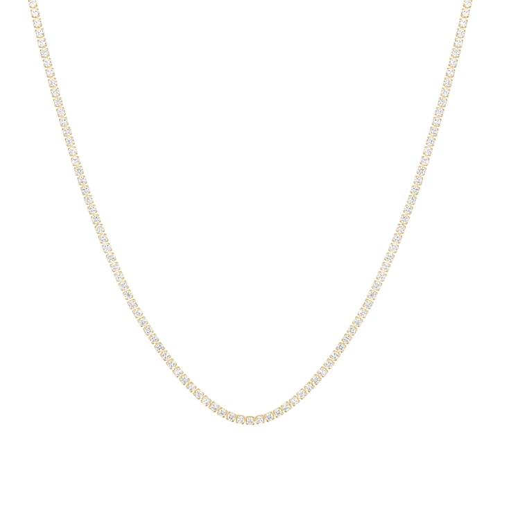 CZ Initial S Tennis Necklace And Pendant Set In 14K Gold Over Brass 4.05ctw