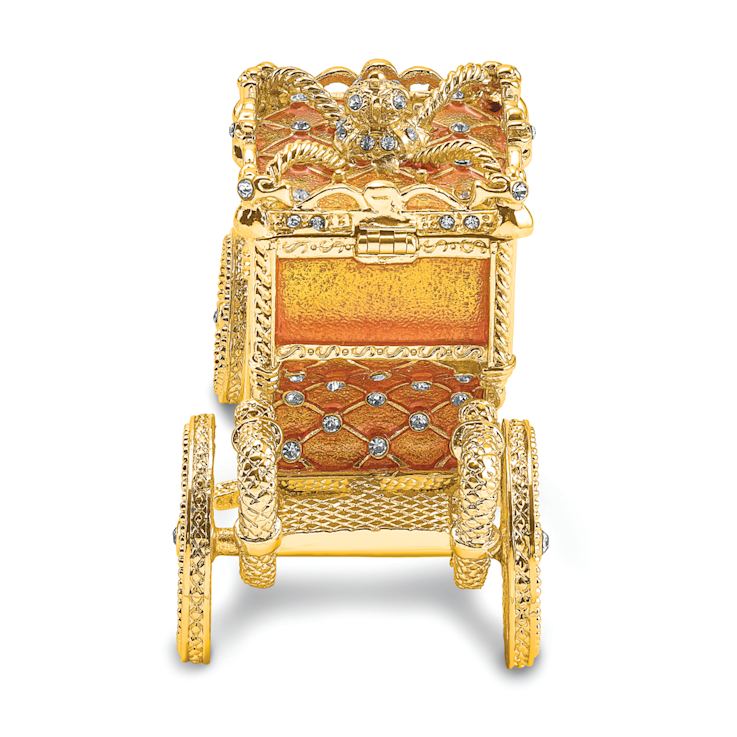 IMPERIAL Golden Carriage with Ring Pad Trinket Box