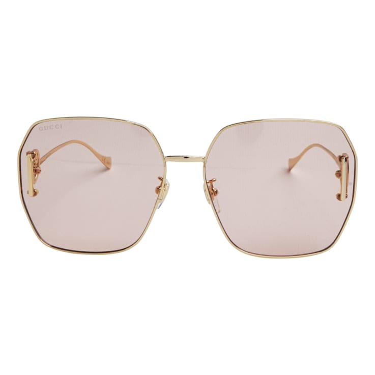 Gucci Gold Tone Frame / Brown Lens Sunglasses