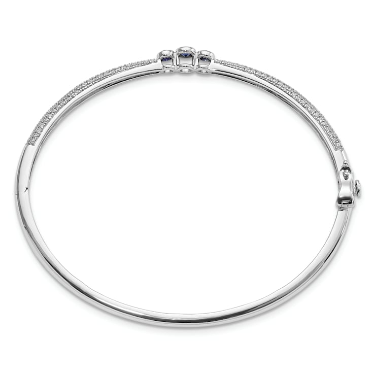 Rhodium Over 14K White Gold Lab Grown Diamond and Lab Created Ruby
Bangle 1.18ctw
