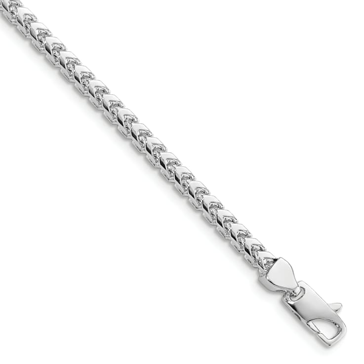 14K White Gold 3mm Franco Chain Bracelet