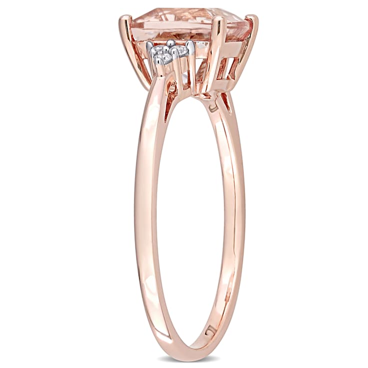 Morganite and Diamond 14K Rose Gold Engagement Ring 2.06ctw