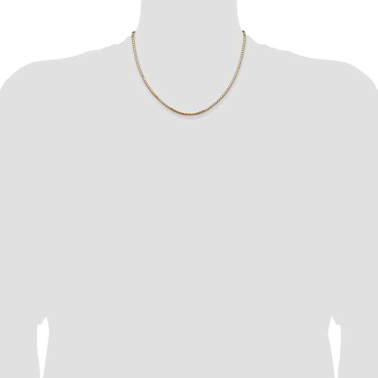 14k Yellow Gold 2.5mm Box Chain 18"