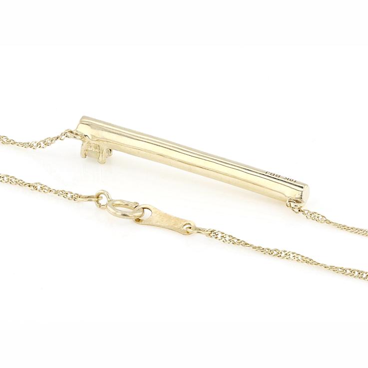 Ethiopian Opal Bar Necklace In 10K Gold