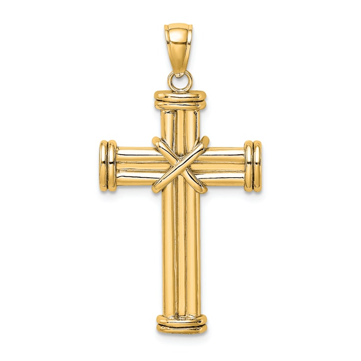 14k Yellow Gold Polished Cross Pendant