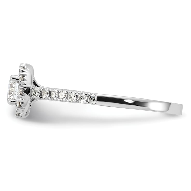 Rhodium Over 14K White Gold Eternal Promise Lab Grown Diamond Halo
Complete Ring 0.748ctw