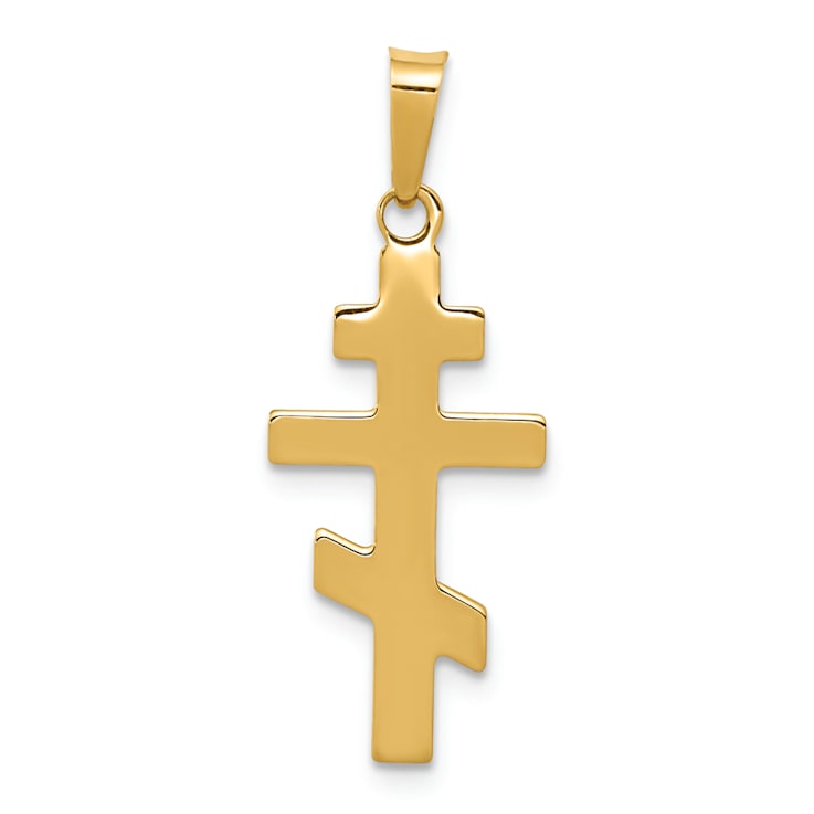 14K Yellow Gold Eastern Orthodox Cross Charm