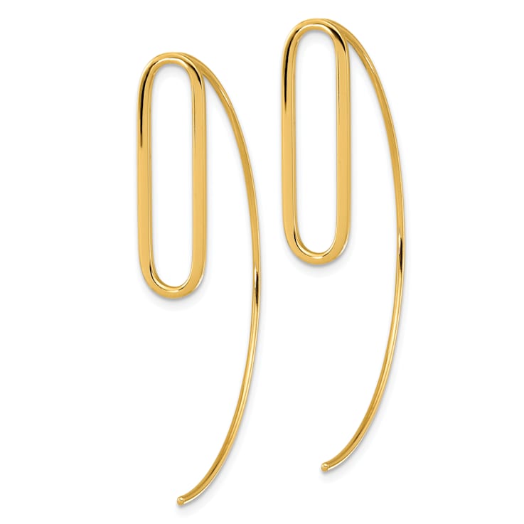 14K Yellow Gold Polished Threader Earrings