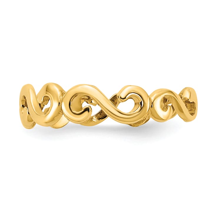 14K Yellow Gold Swirl Toe Ring