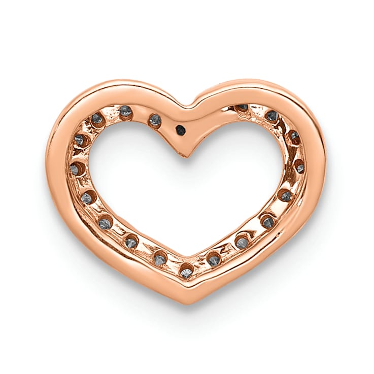 14k Rose Gold Diamond Heart Chain Slide Pendant