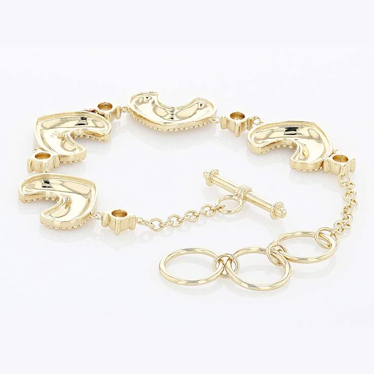 Tribal Station Bracelet In 18K Gold Over Brass