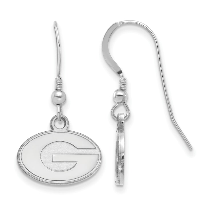 Rhodium Over Sterling Silver  LogoArt University of Georgia Extra Small
Dangle Earrings