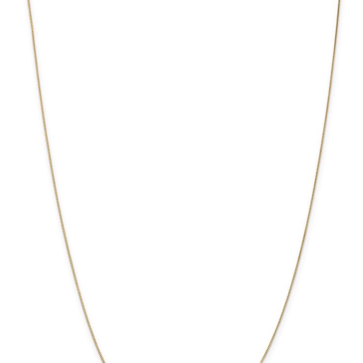 18K Yellow Gold 0.5mm Solid Box 16 Inch Chain