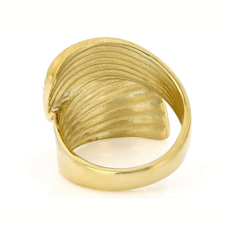 Gold-Tone Wide Bypass Ring