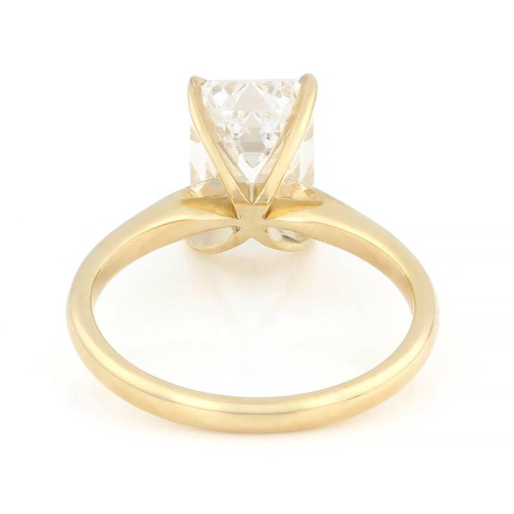 Lab-Grown Diamond Emerald-Cut Solitaire Ring In 14K Gold 3.00ct