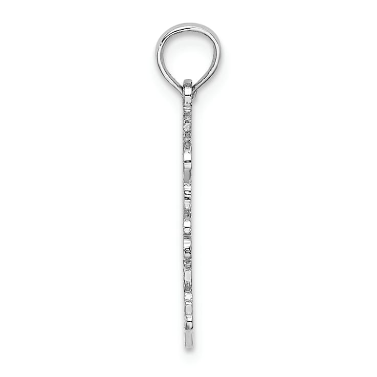 Rhodium Over 14k White Gold Double Palm Trees Pendant