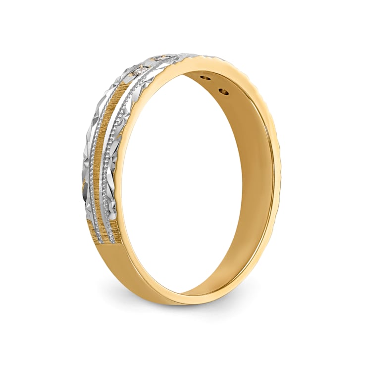 14K Yellow Gold AA Quality Ladies Wedding Band