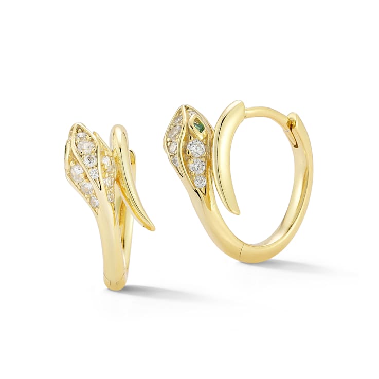 Sterling Statements 14K Yellow Gold Over Sterling Silver Cubic Zirconia
Snake Hoop Earrings
