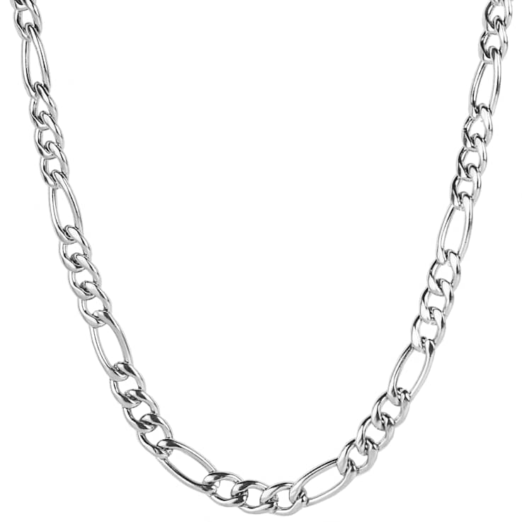 Invicta Men's Figaro Chain Necklace 7mm In Stainless Steel 24 Inch