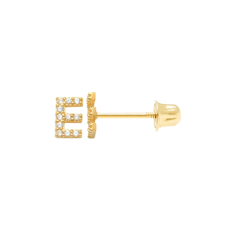 14k Yellow Gold Initial Earrings -E
