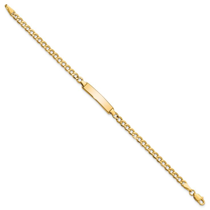 10k Yellow Gold Children's Curb Link ID Bracelet