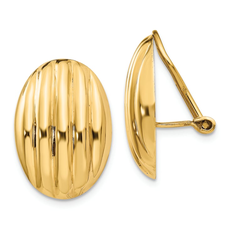 14k Yellow Gold Non-pierced Fancy Stud Earrings