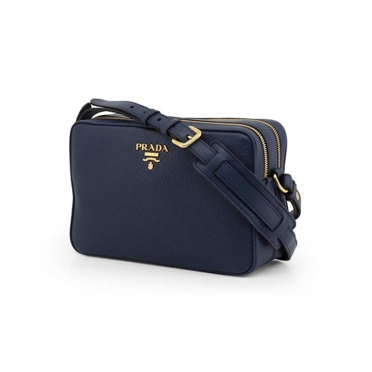 Prada Baltico Blue Vitello Phenix Leather Double Zip Prada Baltico Blue Vitello Phenix Leather Double Zip