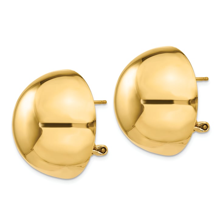 14k Yellow Gold 24mm Half Ball Stud Earrings