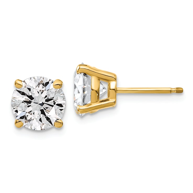 14K Yellow Gold Lab Grown Diamond 4ct. VS/SI GH+, 4-Prong Earrings