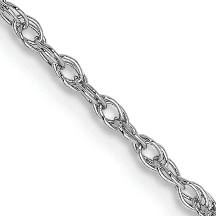 14k White Gold 1.3mm Heavy-Baby Rope Chain 26 Inches