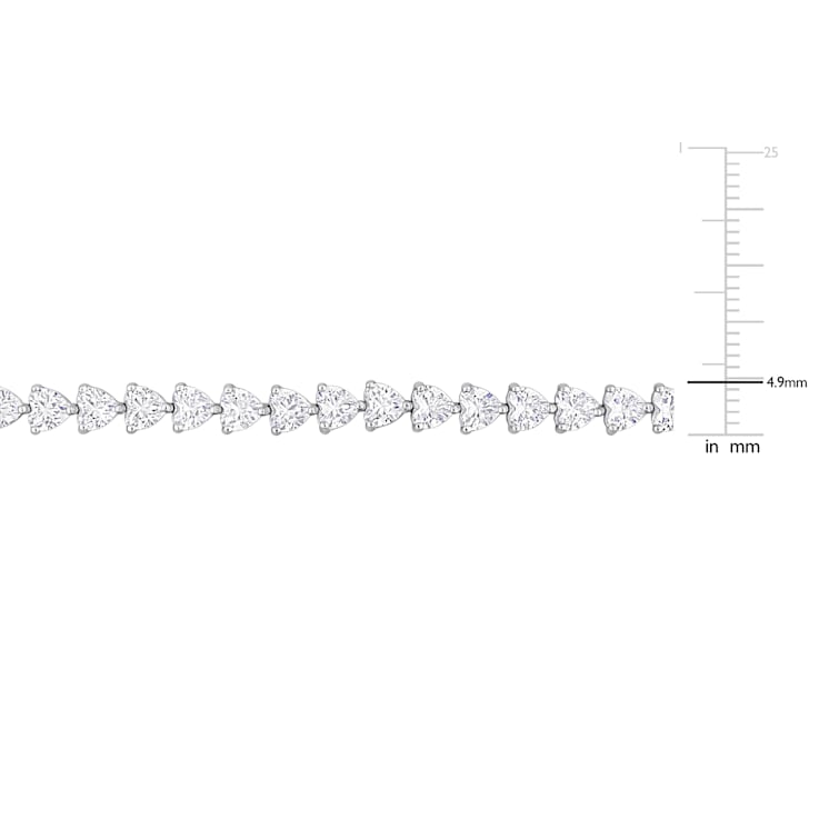 Created White Sapphire Sterling Silver Bracelet 10ctw