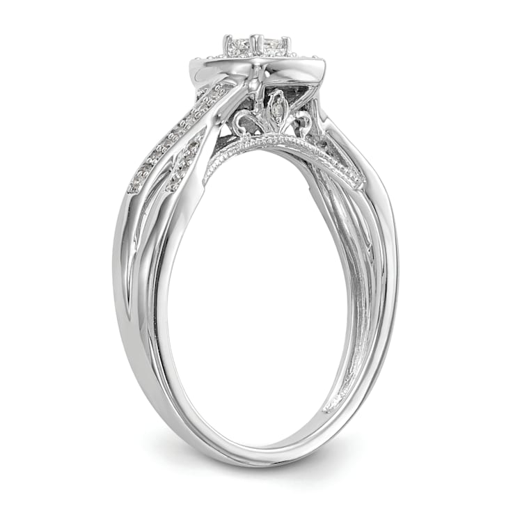 Rhodium Over 14K White Gold First Promise Diamond Promise/Engagement
Ring 0.29ctw
