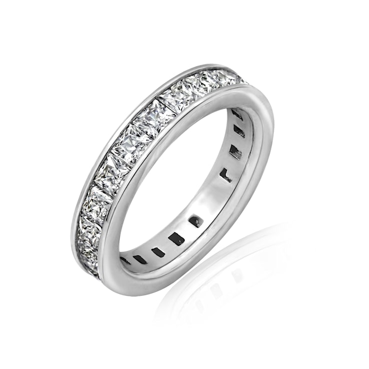 White Cubic Zirconia Platinum Over Sterling Silver Ring 3.54ctw