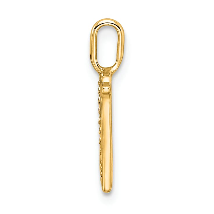 14K Yellow Gold Diamond Letter N Initial Pendant
