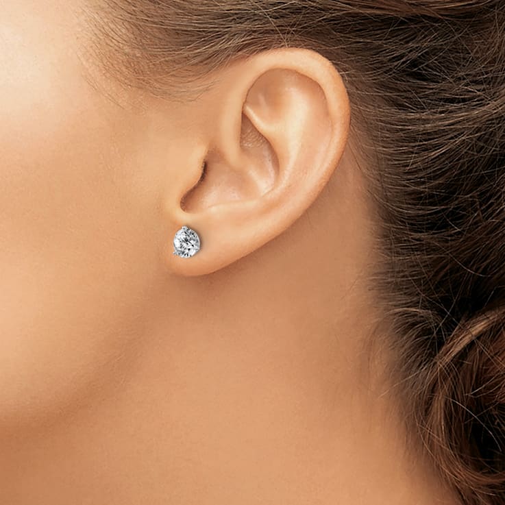 Rhodium Over 14K White Gold 2.50ct. 7.0mm Round D E F Pure Light
Moissanite Earrings