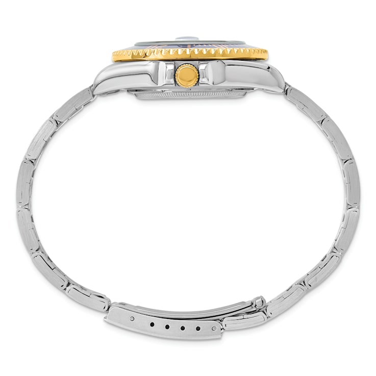 Ladies Charles Hubert Two-tone Silver Blue Dial Watch