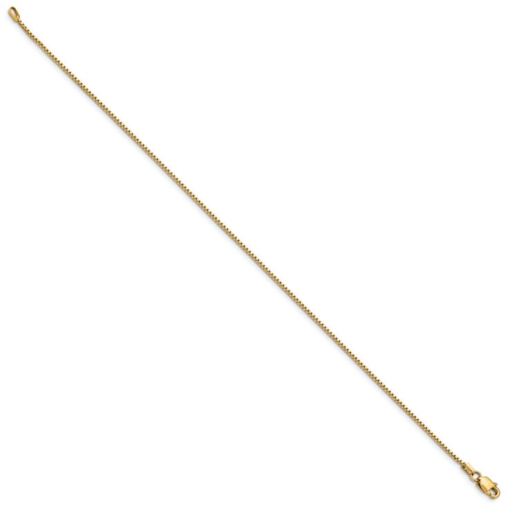 10k Yellow Gold Box Link Anklet