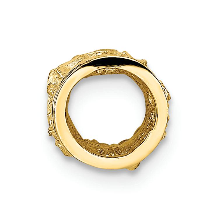 14k Yellow Gold Diamond-Cut Mini Plumeria Barrel Chain Slide Pendant
