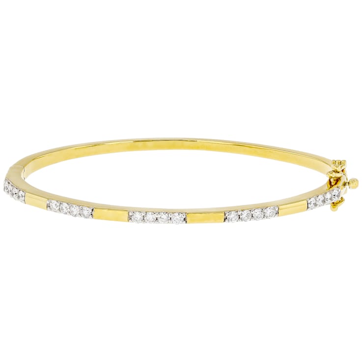 Lab-Grown Diamond Stackable Bangle Bracelet In 14K Gold Over Sterling
Silver 1.00ctw