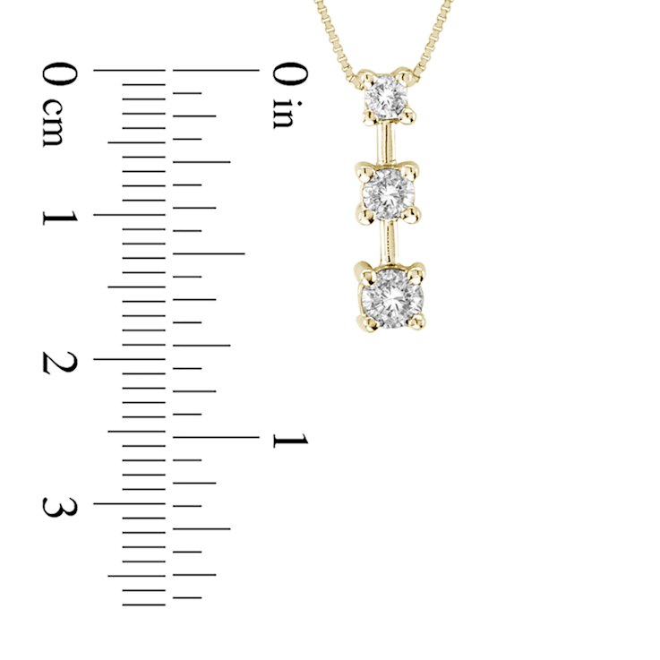 0.75ctw Diamond 3 Stone Pendant 14k Yellow Gold