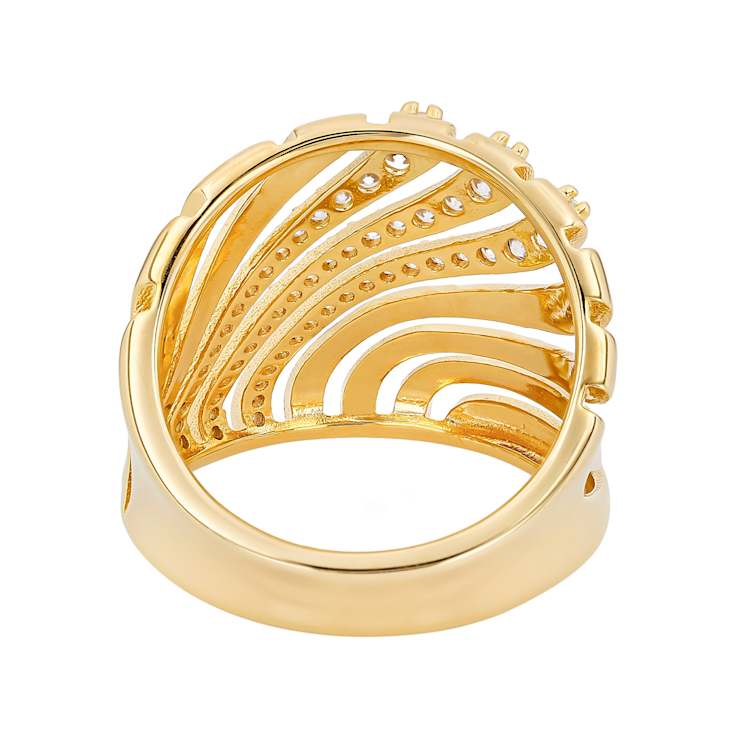 CZ Cluster Ring In 18K Gold Over Sterling Silver 0.79ctw