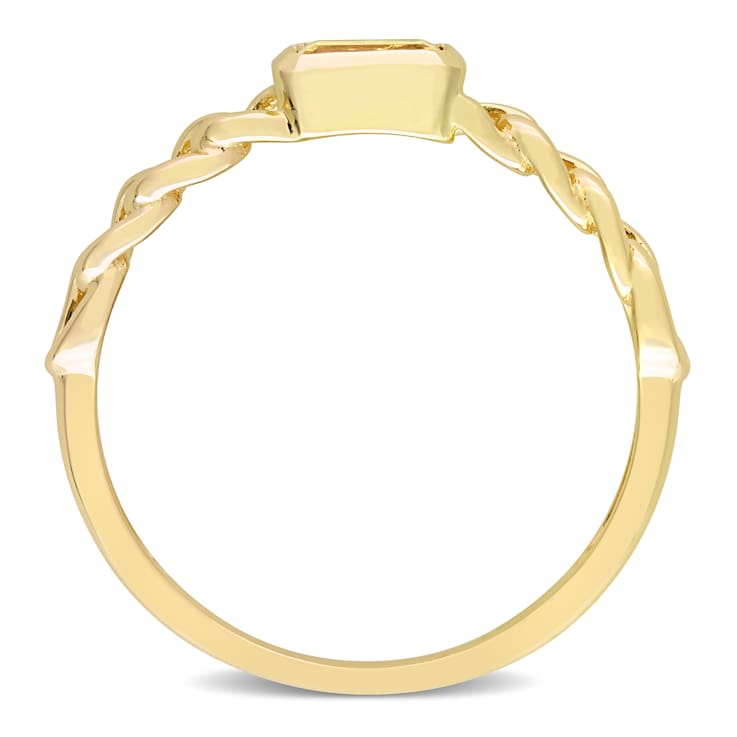 Citrine 10K Yellow Gold Link Ring 0.34ctw