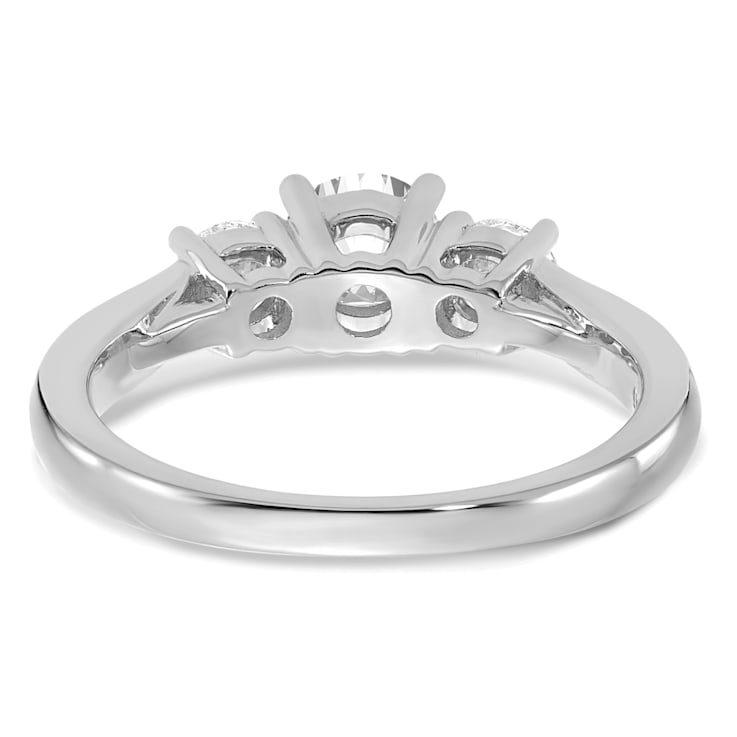 Rhodium Over 14K White Gold Lab Grown Diamond SI1/SI2, G H I, 3-Stone
Engagement Ring