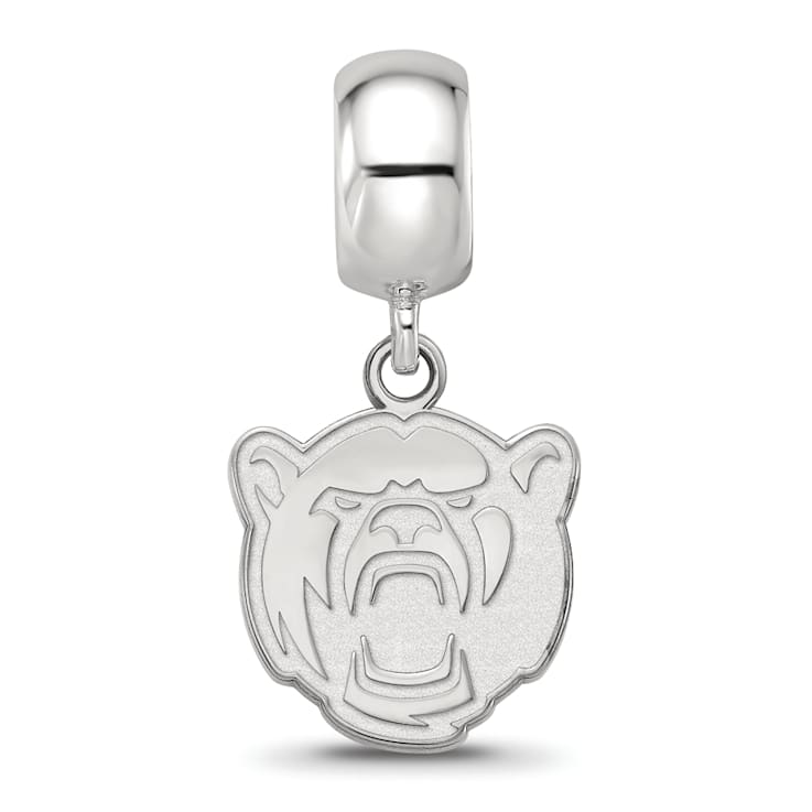 Sterling Silver Rhodium-plated LogoArt Baylor University Small Dangle Bead