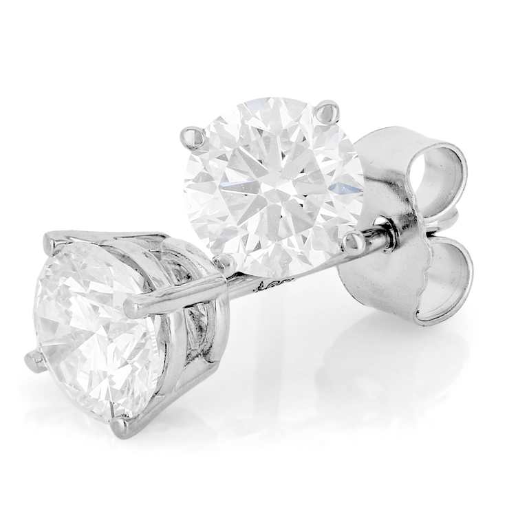 Lab-Grown Diamond Solitaire Stud Earrings 1.00ctw In 10K White Gold
