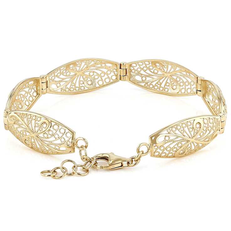 Filigree Bracelet In 18K Gold Over Sterling Silver