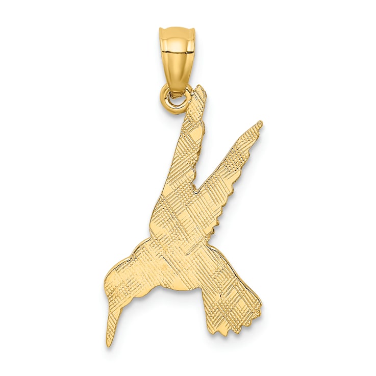14K Yellow Gold Hummingbird Pendant