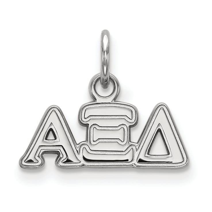 Rhodium Over Sterling Silver LogoArt Alpha Xi Delta Extra Small Pendant